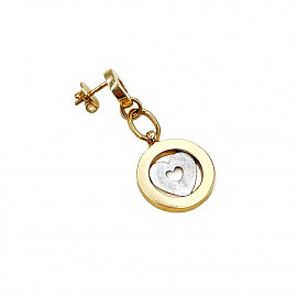 Сережки з золота у жовтому з білим кольорі