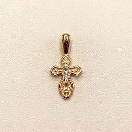 Золотой крестик красного с белым цвета 01-200303694