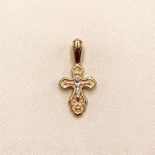 Золотой крестик красного с белым цвета