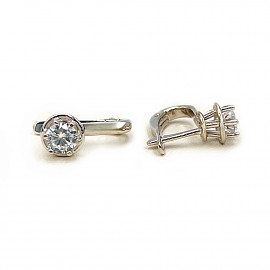 Серьги из золота белого цвета с цирконом 01-200628694