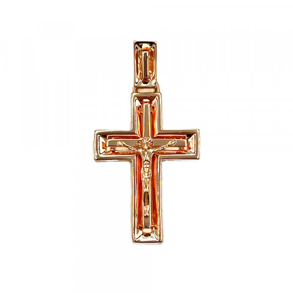 Крестик из золота в красном цвете