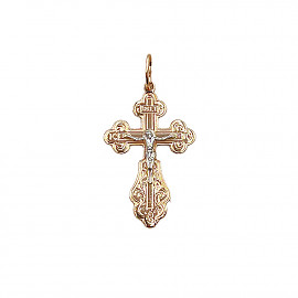 Хрестик з золота у червоному з білим кольорі 01-200838994