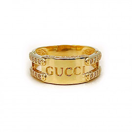 Золотое кольцо в желтом цвете с цирконом 01-200914394