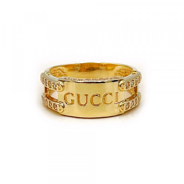 Золотое кольцо в желтом цвете с цирконом