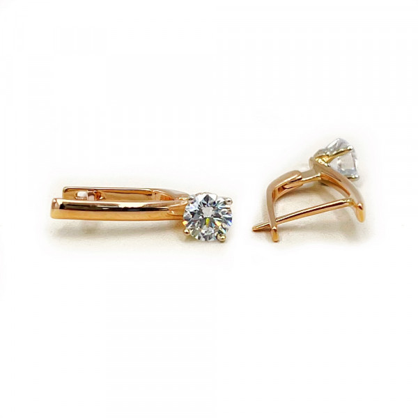 Сережки з золота з цирконом