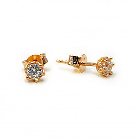 Серьги из золота красного цвета с цирконом 01-200971694