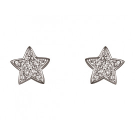 Сережки з золота червоного з білим кольору з цирконом «Зірка» 01-200038895