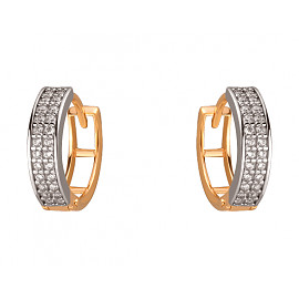 Серьги из золота в красном с белым цвете с цирконом 01-200041295