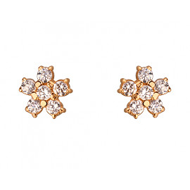 Золотые серьги красного цвета с цирконом 01-200092595