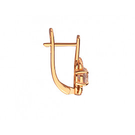 Сережки з золота у червоному кольорі з цирконом