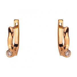 Серьги из красного золота с цирконом 01-200230595