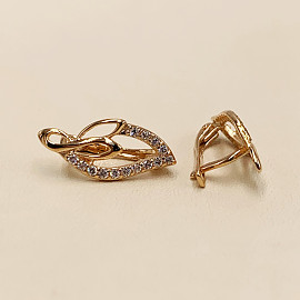 Серьги из красного золота с цирконом 01-200285895
