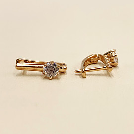 Серьги из золота красного цвета с цирконом 01-200292295