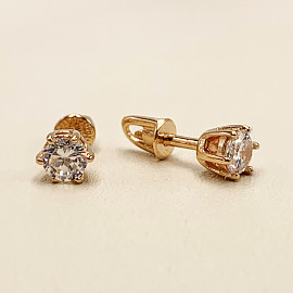 Серьги из золота в красном цвете с цирконом 01-200362595