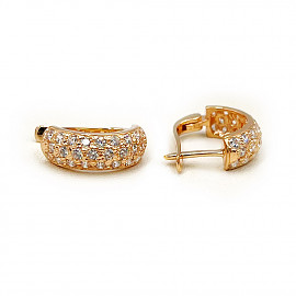 Серьги из красного золота с цирконом 01-200510595