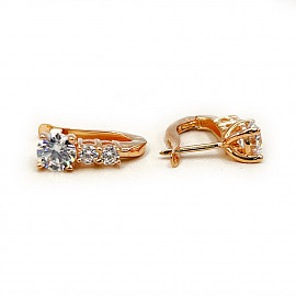 Серьги из золота в красном цвете с цирконом 01-200605495