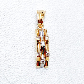 Кулон из золота в красном с белым цвете с белыми бриллиантами 01-200759495