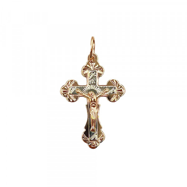 Золотий хрестик червоного з білим кольору