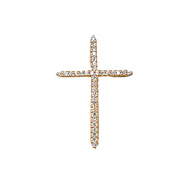 Хрестик з золота з цирконом 01-200804895