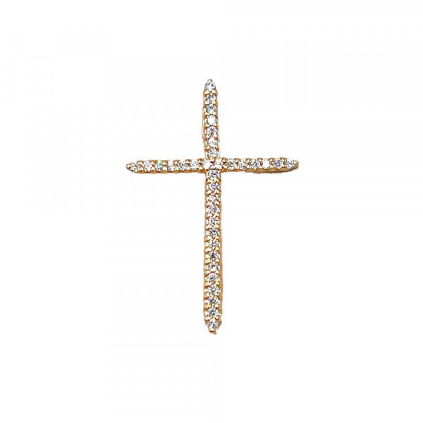 Хрестик з золота з цирконом
