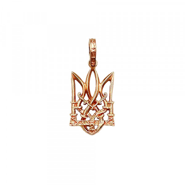 Кулон з золота червоного кольору «Тризуб»