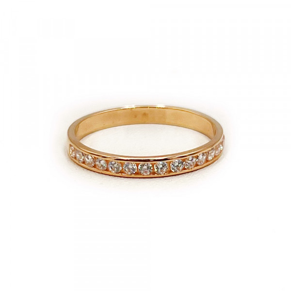 Каблучка з золота у червоному кольорі з цирконом