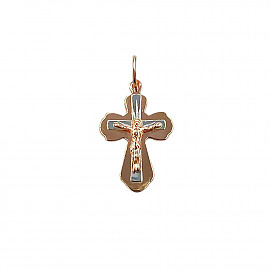 Золотой крестик красного с белым цвета 01-200844395