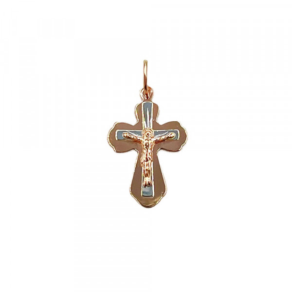 Золотой крестик красного с белым цвета