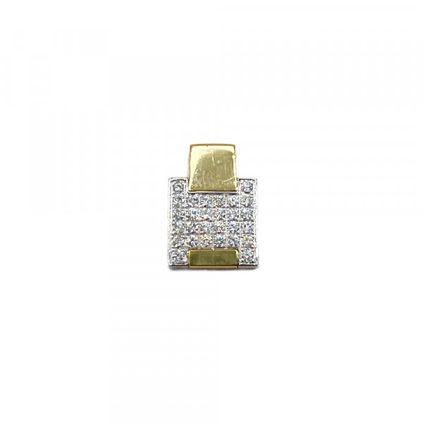 Кулон з золота у жовтому з білим кольорі з жовтими діамантами