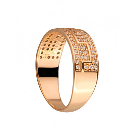 Кольцо из золота красного цвета с цирконом