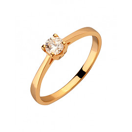 Каблучка з золота у червоному кольорі з цирконом 01-200159896