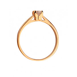 Каблучка з золота у червоному кольорі з цирконом