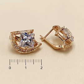 Серьги из красного золота с цирконом