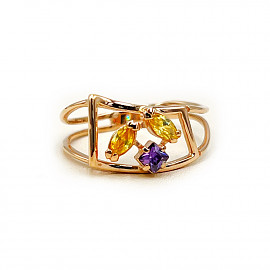 Золотое кольцо с цирконом 01-200752896