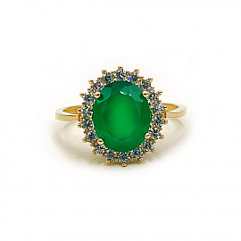 Золотое кольцо с цирконом 01-200806096