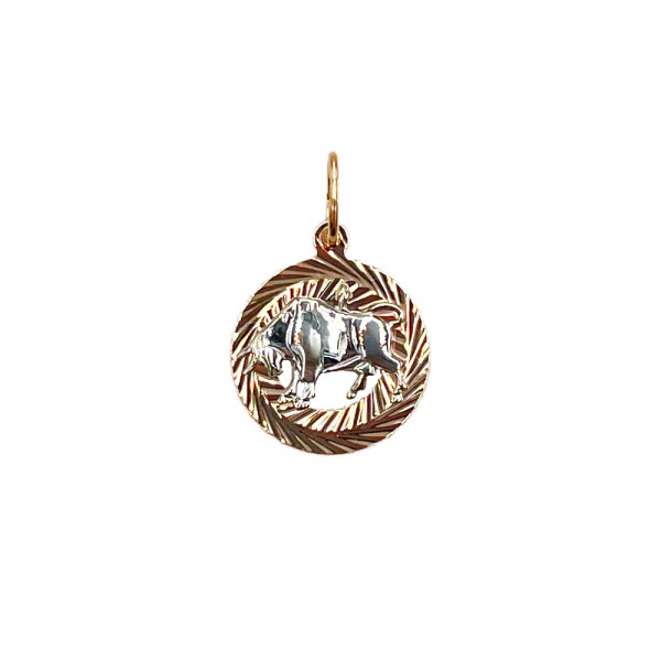 Золотий кулон червоного з білим кольору