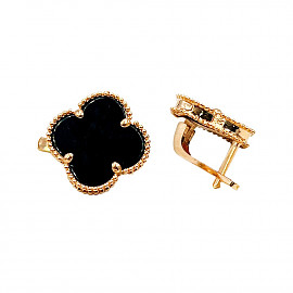 Сережки з золота у червоному кольорі з цирконом 01-200827696