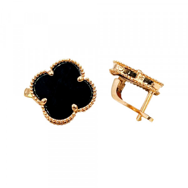 Сережки з золота у червоному кольорі з цирконом