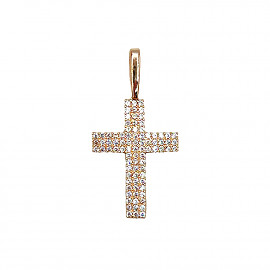 Хрестик з золота з цирконом 01-200841596