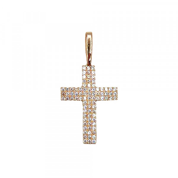 Хрестик з золота з цирконом