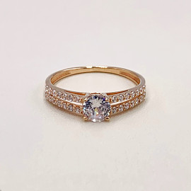 Золотое кольцо в красном цвете с цирконом 01-19296997