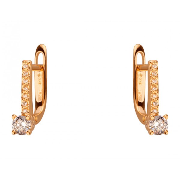 Золоті сережки з цирконом