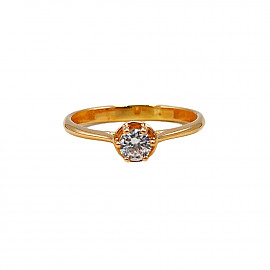 Кольцо из золота в красном цвете с цирконом 01-200145497