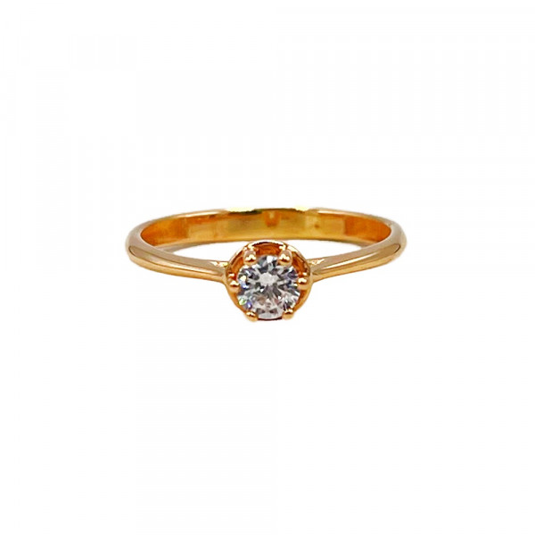 Кольцо из золота в красном цвете с цирконом