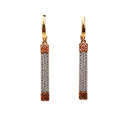 Сережки з червоного з білим золота з цирконом 01-200185697