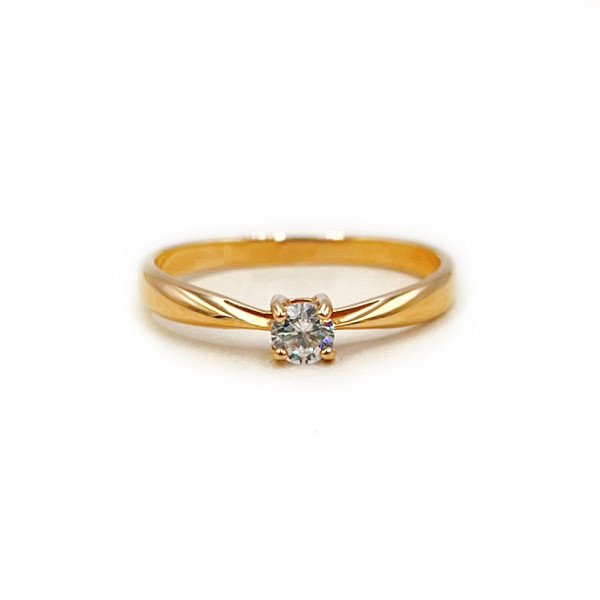 Золота каблучка з цирконом