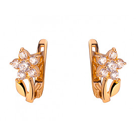 Сережки з золота з цирконом 01-200323897