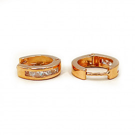 Серьги из золота красного цвета с цирконом 01-200585497