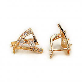 Серьги из красного золота с цирконом 01-200602897