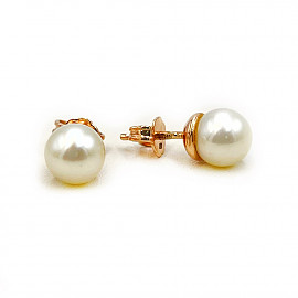 Золотые серьги с жемчугом 01-200781897